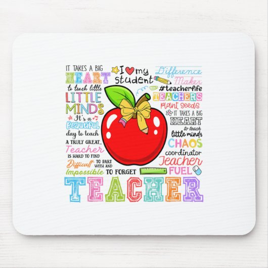 Lehrer Bogen Bleistift Apfel Lustig Zurück zur Sch Mousepad (Vorne)