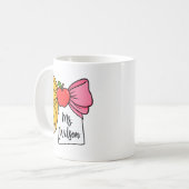 Lehrer Bogen Bleistift Bogen Zurück zur Schule Per Kaffeetasse (Vorderseite Links)