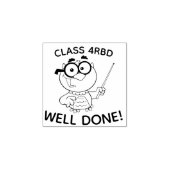 LEHRER-BRIEFMARKE OWL - Klassennamenmeldung hinzuf Gummistempel (Prägung)