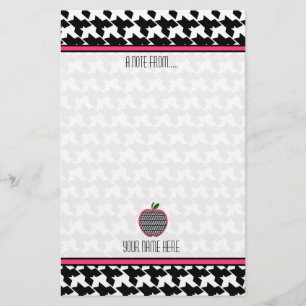 Lehrer-Briefpapier - Hahnentrittmuster Apple Briefpapier