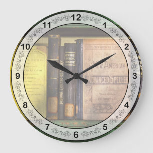 Lehrer - Bücher, die Sie in der Schule verwenden Große Wanduhr