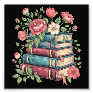 Lehrer Bücherliebhaber Zurück zur Schule Wildblume Fotodruck