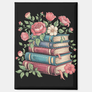Lehrer Bücherliebhaber Zurück zur Schule Wildblume Magnet