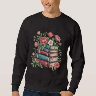 Lehrer Bücherliebhaber Zurück zur Schule Wildblume Sweatshirt