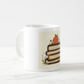 Lehrer Buchstapel Apfeltasse Kaffeetasse (Vorderseite Links)