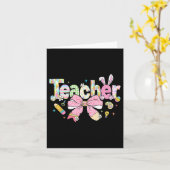 Lehrer Bunny Bow Coquette Stift Ostertage Eier Karte (Gelbe Blume)