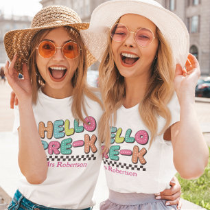 Lehrer bunt retro Pre-K T-Shirt
