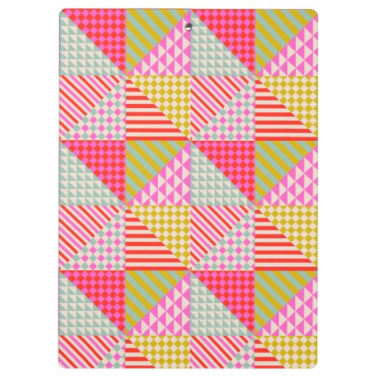 Lehrer bunte Patchwork-Klemmbrett Klemmbrett (Rückseite)