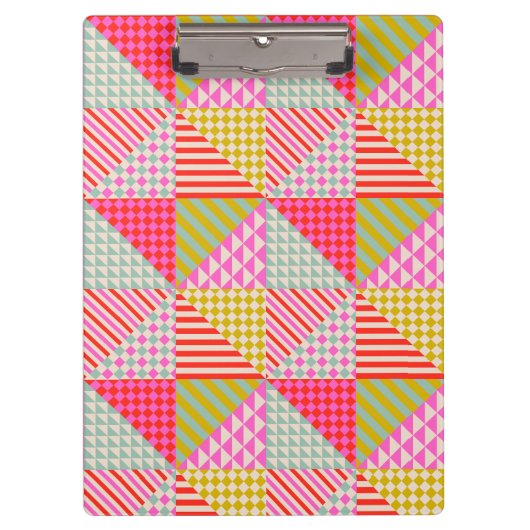 Lehrer bunte Patchwork-Klemmbrett Klemmbrett (Vorderseite)