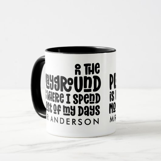 Lehrer bunter Regenbogentypografie modernes Gesche Tasse (Vorderseite Links)