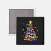 Lehrer Buntstift Weihnachtsbaum Lichter Schüler Sc Magnet (Vorderseite/Rückseite)