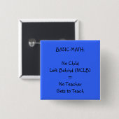 Lehrer-Button - kein NCLB! Button (Vorne & Hinten)