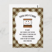 Lehrer Camping Klassenzimmer Thema Smores Postkarte (Vorne/Hinten)