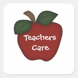 Lehrer Care-Red Apple Quadratischer Aufkleber