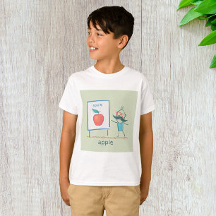 Lehrer Cartoon Apfel Spaß Lernen Alphabet Kunst T-Shirt
