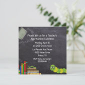 Lehrer Chalkboard Luncheon  Einladung (Stehend Vorderseite)
