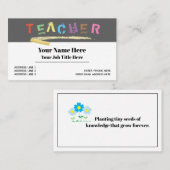 Lehrer "Chalkboard" Visitenkarten Visitenkarte (Vorne/Hinten)