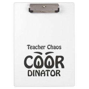 Lehrer Chaos Koordinator - Lustiger Groovy Erziehe Klemmbrett