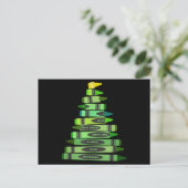 Lehrer Christmas Gif Crayon Tree Postkarte (Stehend Vorderseite)