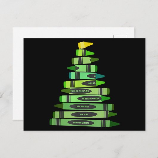 Lehrer Christmas Gif Crayon Tree Postkarte (Vorne/Hinten)