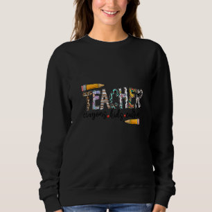 Lehrer Crayons Kinder koffein zurück in den Schulk Sweatshirt