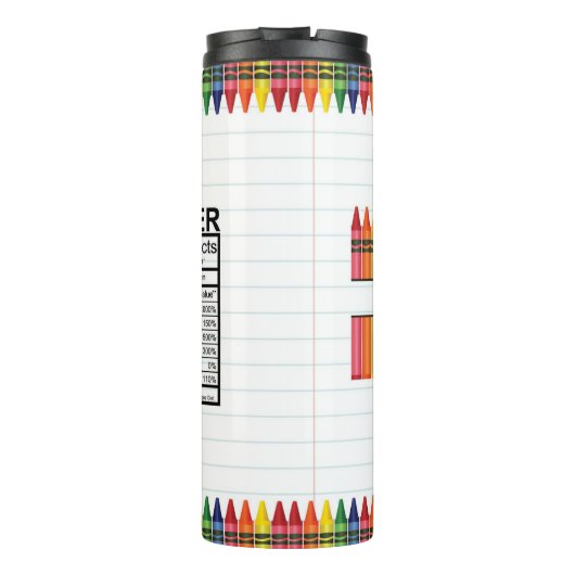 Lehrer Crayons Thermosbecher (Rückseite)