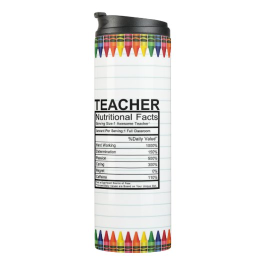 Lehrer Crayons Thermosbecher (Nach rechts gedreht)