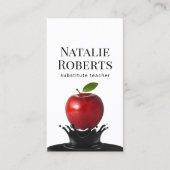 Lehrer Creative Apple Splash Beruflich Visitenkarte (Vorderseite)