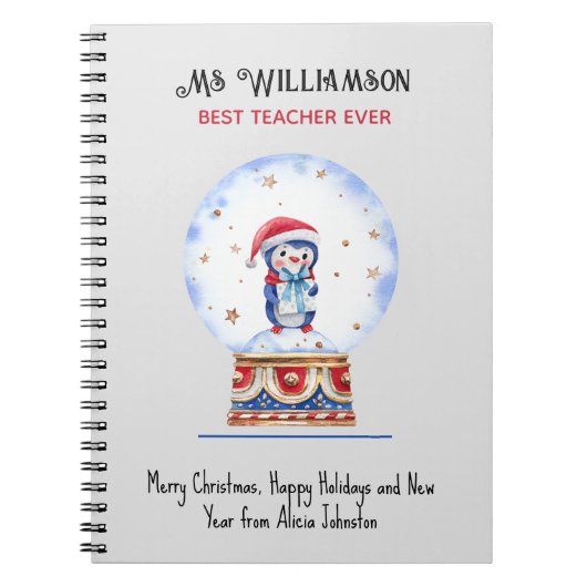 Lehrer Custom Happy Holidays, Best (Titel) je Notizblock (Vorderseite)