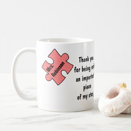Lehrer Danke für Ihr Geschenk personalisierte Lehr Kaffeetasse (Mit Donut)