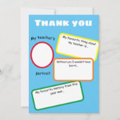 Lehrer danke Ihnen Karte Geschenk füllen Leerzeich (Vorderseite)