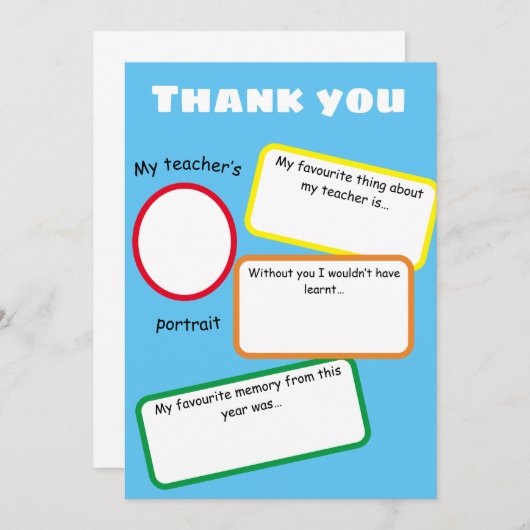 Lehrer danke Ihnen Karte Geschenk füllen Leerzeich (Vorne/Hinten)