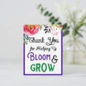 Lehrer Danke Karte, Bloom & Grow Vielen Dank (Stehend Vorderseite)
