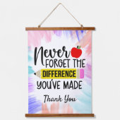 Lehrer Danke Wandteppich Mit Holzrahmen (Vorderseite)