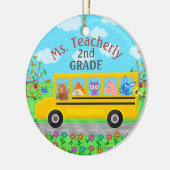 Lehrer danken Ihnen niedliche Bus-Tiere des Name-| Keramik Ornament (Links)