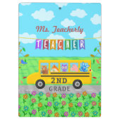 Lehrer danken Ihnen niedliche Bus-Tiere des Name-| Klemmbrett (Rückseite)