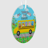 Lehrer danken Ihnen niedliche Bus-Tiere des Name-| Ornament (Vorderseite)