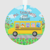 Lehrer danken Ihnen niedliche Bus-Tiere des Name-| Ornament (Rückseite)