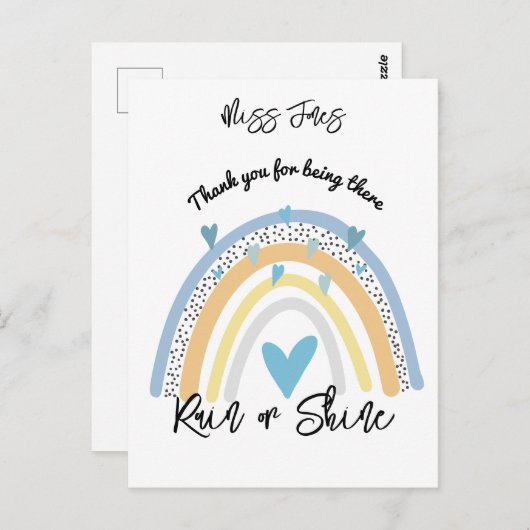 Lehrer danken Ihnen Regenbogen-Geschenk Rente Postkarte (Vorne/Hinten)