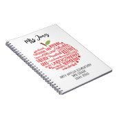 Lehrer danken Ihnen Ruhestand Wort Kunst Apfel Not Notizblock (Rechte Seite)