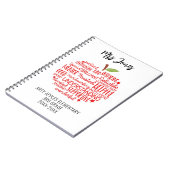 Lehrer danken Ihnen Ruhestand Wort Kunst Apfel Not Notizblock (Linke Seite)