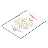 Lehrer danken Ihnen Ruhestand Wort Kunst Apfel Notizblock (Linke Seite)