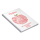 Lehrer danken Ihnen Ruhestand Wort Kunst Apfel Notizblock (Rechte Seite)