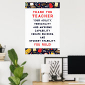 Lehrer-Dankeschön-Plakat Poster (Heimbüro)