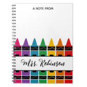 Lehrer-Dankeschön-Regenbogen-Buntstift-Notizblock Notizblock (Vorderseite)