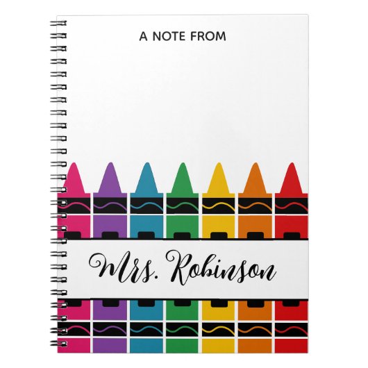 Lehrer-Dankeschön-Regenbogen-Buntstift-Notizblock Notizblock (Vorderseite)