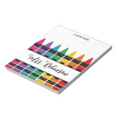 Lehrer-Dankeschön-Regenbogen-Buntstift-Notizblock Notizblock (Rotiert)