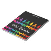 Lehrer-Dankeschön-Regenbogen-Buntstift-Notizblock Notizblock (Rotiert)