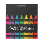 Lehrer-Dankeschön-Regenbogen-Buntstift-Notizblock Notizblock (Vorderseite)
