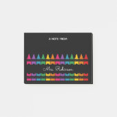 Lehrer-Dankeschön-Regenbogen-Buntstift  Post-it Klebezettel (Vorderseite)